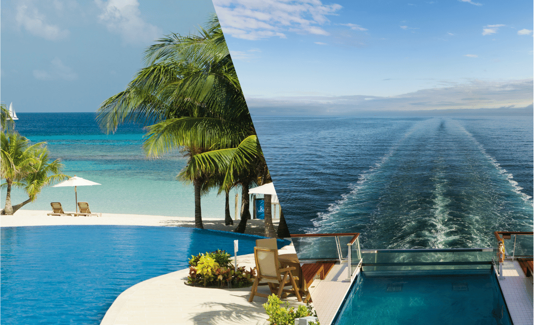 Cruise ship and tropical all-inclusive resort for a family vacation